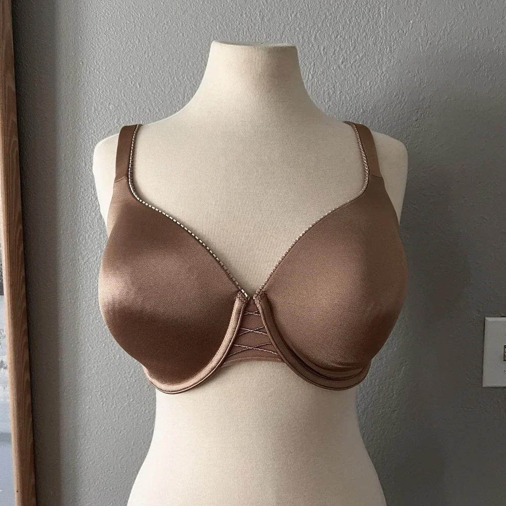 Olga 35161 Pretty Smooth Underwire Lined Full Coverage Bra Women Brown Bra 36 DD